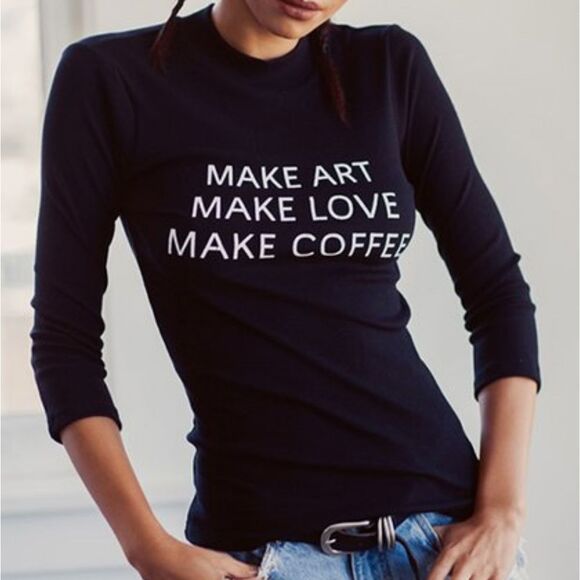 Dollskill Revolve Daydream Nation "Make Art" Longsleeve Ribbed Shirt - Picture 2 of 2